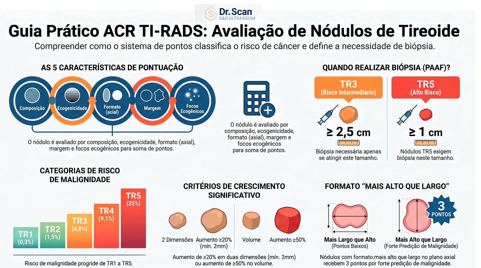 Guia prático ACR TI-RADS (infográfico)